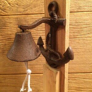 Boat Anchor Cast Iron Wall Mount Anchor Bell Nautical Décor 04002